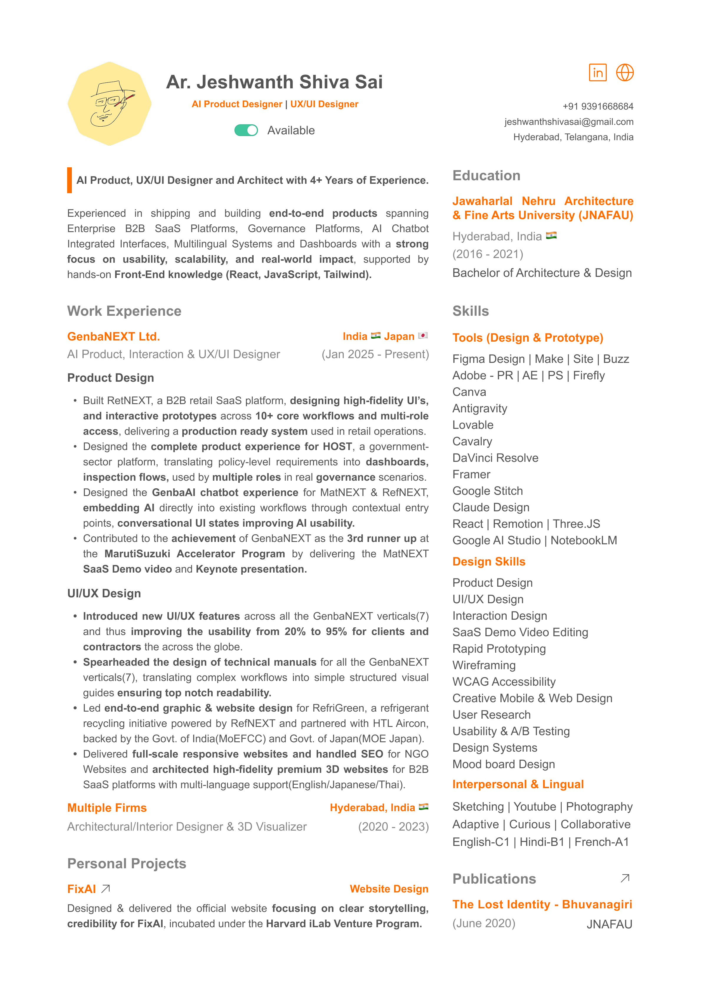 Jeshwanth Shiva Sai Resume
